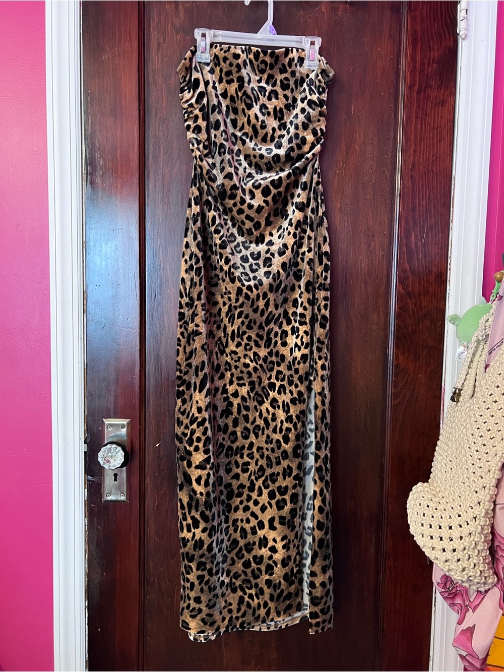 wild fable Strapless Leopard Print Dress - Brown & Black